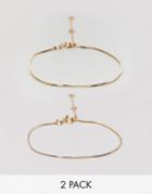 Weekday 2-pack Chain Bracelets In Gold - Gold
