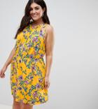 Asos Design Curve Mini Drapey Sundress In Floral Print - Multi