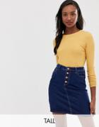 New Look Tall Denim Skirt In Dark Blue - Blue