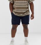 Asos Design Plus Skinny Chino Shorts In Navy