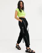 Asos Design Strap Detail Cargo Pant Jogger - Black
