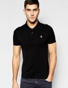 Asos Muscle Pique Polo With Embroidery In Black - Black