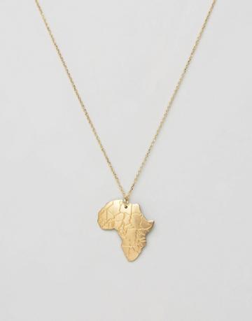 Rock N Rose Africa Pendant Necklace - Gold