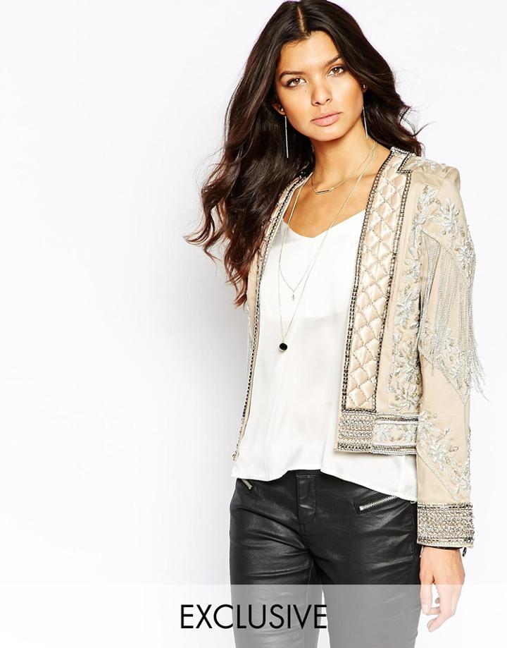 A Star Is Born Allover Luxe Embellished Trophy Jacket