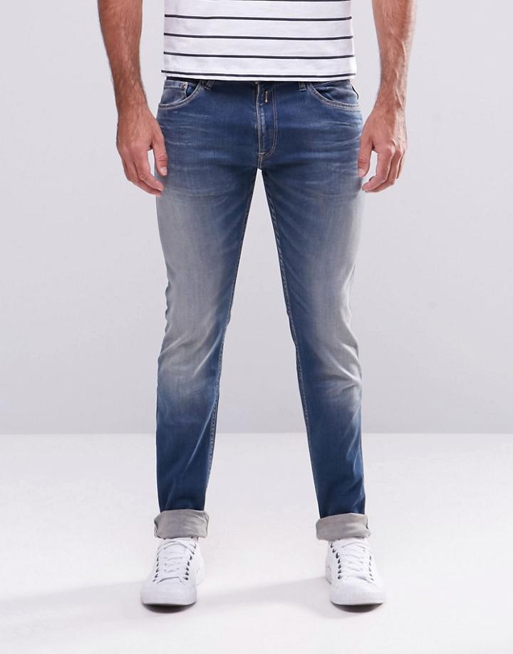 Replay Jeans Hyperflex Jondrill Skinny Comfort Ultra Stretch Mid Wash - Blue