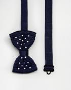 Asos Polka Dot Bow Tie In Navy - Navy