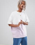 Asos Design Longline Oversized T-shirt With Contrast Half And Half - Black