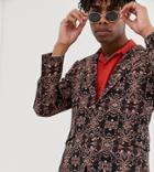 Heart & Dagger Skinny Sb2 Peak Suit Jacket In Tapestry - Multi
