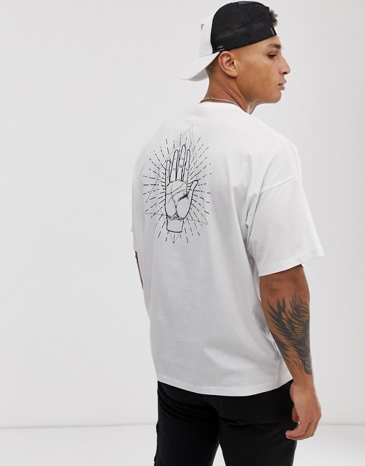 Asos Design Oversized T-shirt With Palm Print