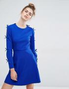 Sportmax Code Argenta Jersey Dress With Open Sleeve Bow Deatil - Blue