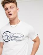 Original Penguin T-shirt In Bright White With Combo Logo