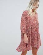 Weekday Unstructured Dress With Pocket Detail - Orange