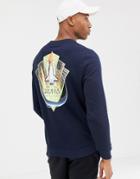 Asos Design Sweatshirt With Nasa Print In Navy