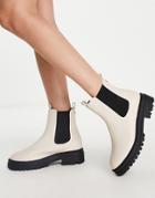 Lipsy Chunky Chelsea Boots In Ecru-neutral