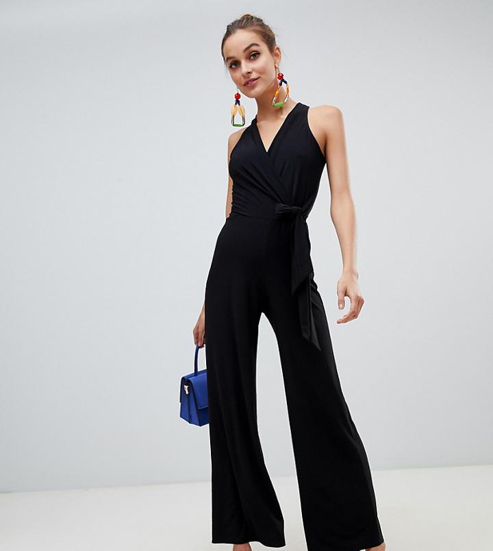 River Island Halter Neck Jumpsuit In Black - Black