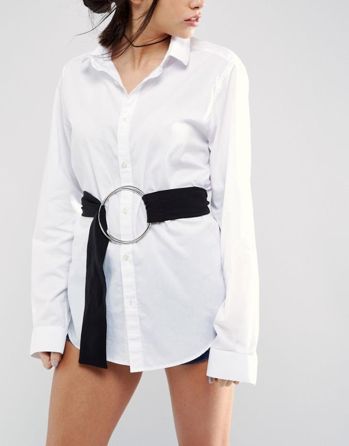 Asos Oversized Ring Sash Belt - Black