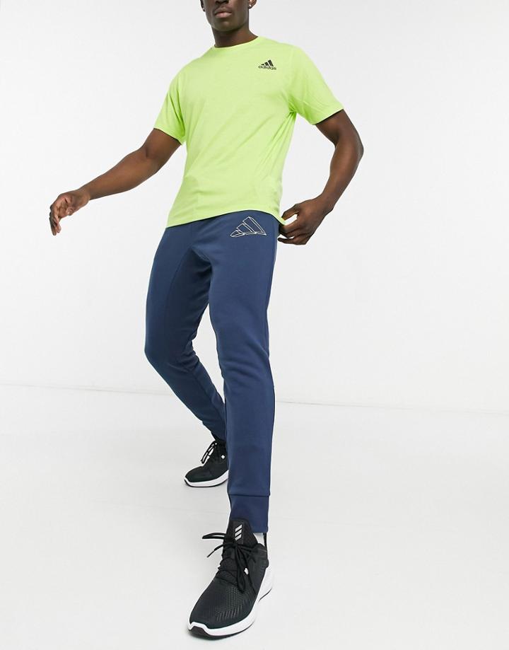 Adidas Training Outline Logo Sweatpants In Navy