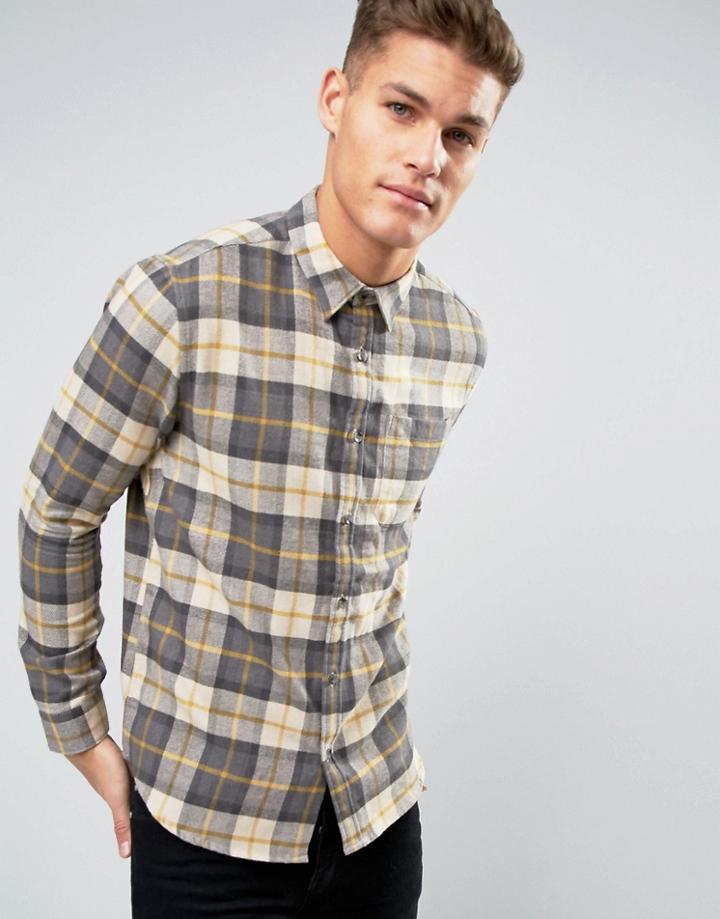 New Look Check Shirt In Tan In Regular Fit - Tan