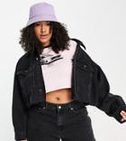 Don't Think Twice Plus Cropped Oversized Denim Jacket-black