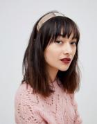 Asos Design Sleek Metal Headband In Rose Gold - Copper