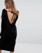 Micha Lounge Tie Back Sweater Dress - Black