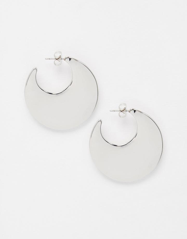 Weekday Lobe Hoop Earrings - Silver