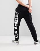 Asos Skinny Joggers With Los Angeles Print - Black