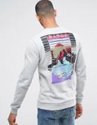 Friend Or Faux Bolton Back Print Sweater - Gray