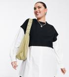 Noisy May Curve 2-in-1 Shirt & Sweater In Black