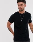River Island Muscle Fit Crew Neck T-shirt In Black