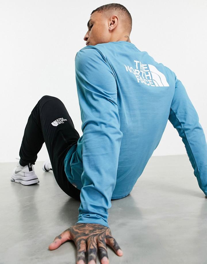 The North Face Easy Long Sleeve T-shirt In Blue-blues