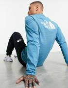 The North Face Easy Long Sleeve T-shirt In Blue-blues