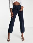 Whistles Hollie Button Front Jean In Dark Blue