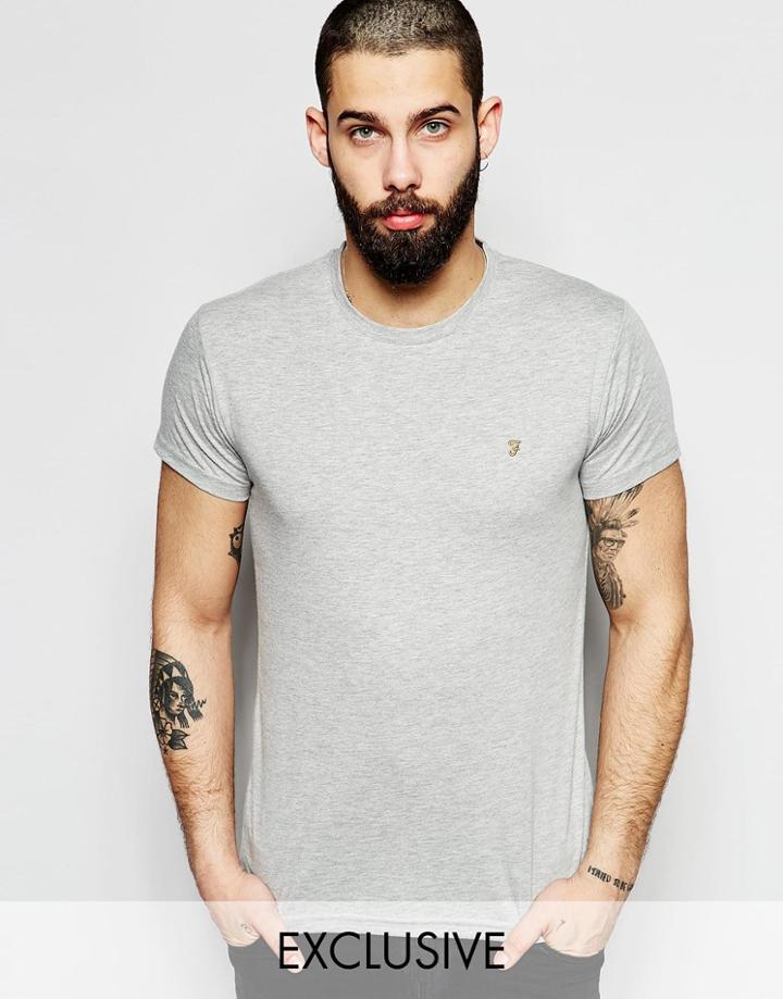 Farah T-shirt With F Logo Slim Fit Exclusive - Gray Marl