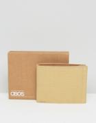 Asos Canvas Wallet With Faux Leather Insert - Beige