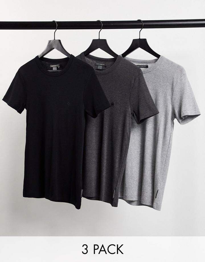 French Connection 3 Pack Lounge T-shirts-black
