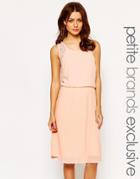 Vero Moda Petite Jasmine Lace Detail Midi Dress - Pink