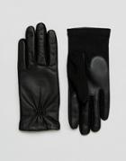 Barneys Real Leather Gloves With Smart Phone Touch Screen Compatible - Black