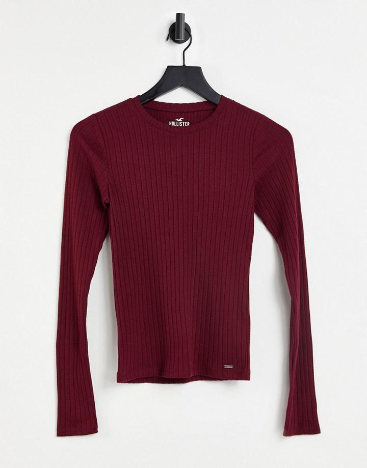 Hollister Long Sleeve Slim Rib T-shirt In Orange