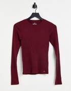 Hollister Long Sleeve Slim Rib T-shirt In Orange