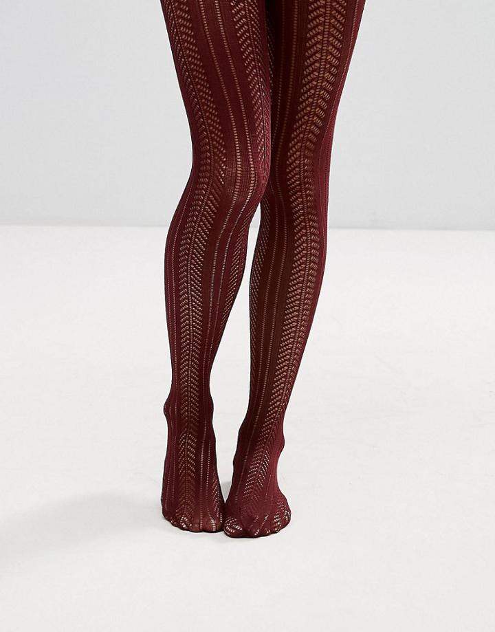 Asos Pelerine Tights In Burgundy - Red