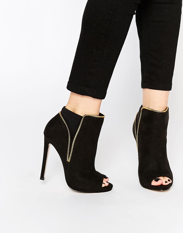 Asos Export Zip Shoe Boots - Black