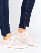 Asos Delphine Stripe Lace Up Sneakers - Pink
