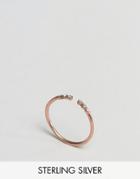 Asos Rose Gold Plated Sterling Silver Open Stones Ring - Copper