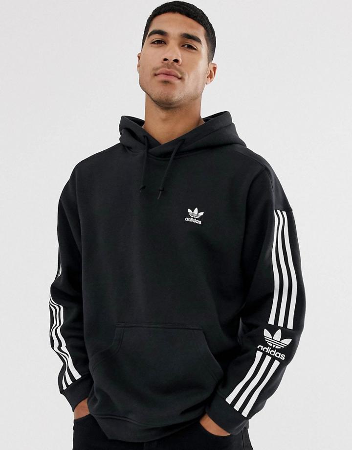 Adidas Originals Hoodie With 3-stripe Lock Up Logo In Black