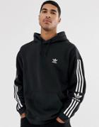 Adidas Originals Hoodie With 3-stripe Lock Up Logo In Black