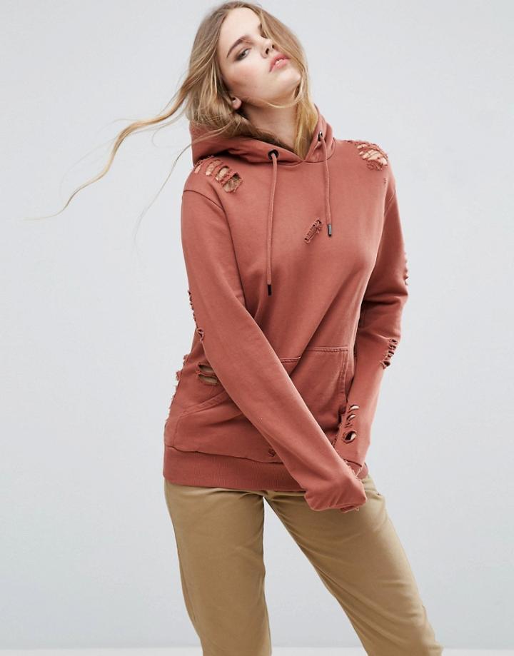Criminal Damage Shoreditch Hoodie - Brown