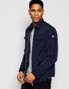 Armani Jeans Jacket With Logo Sleeve Slim Fit - Navy