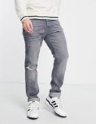 River Island Slim Fit Jeans In Mid Blue