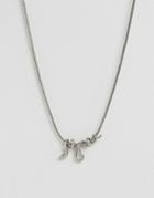 Asos Necklace With Snake Pendant In Silver - Silver